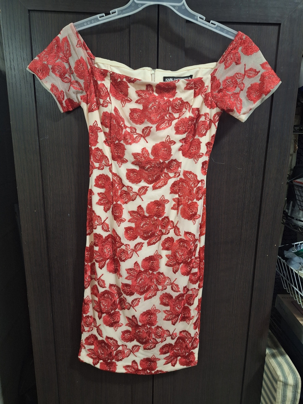 Karl Lagerfeld x Vogue 125th Anniversary Rose Off-the-Shoulder Dress Size 6
